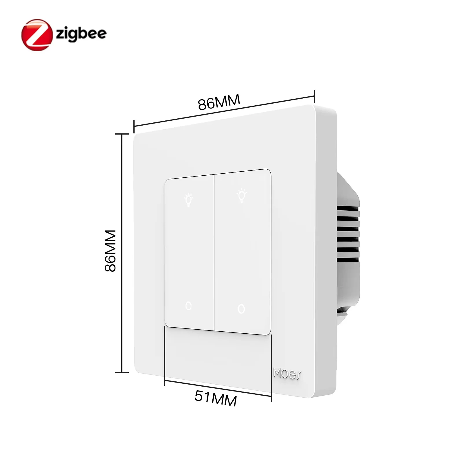 EU MOES Star Ring Series ZigBee Smart Light Dimmer Switch 1-3 Gang APP Remote Control Works With Alexa Google Home Assistant