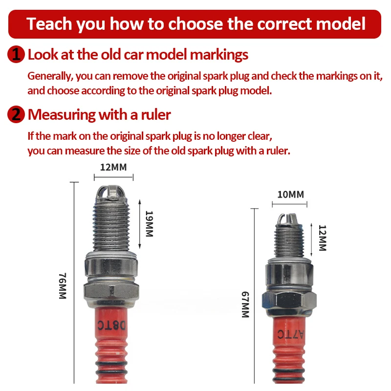1/2PCS Racing Spark Plug 3 Triple Electrode A7TC D8TC for 110 125 ATV Scooter Dirt Bike Go Kart Motorcycle Accessories