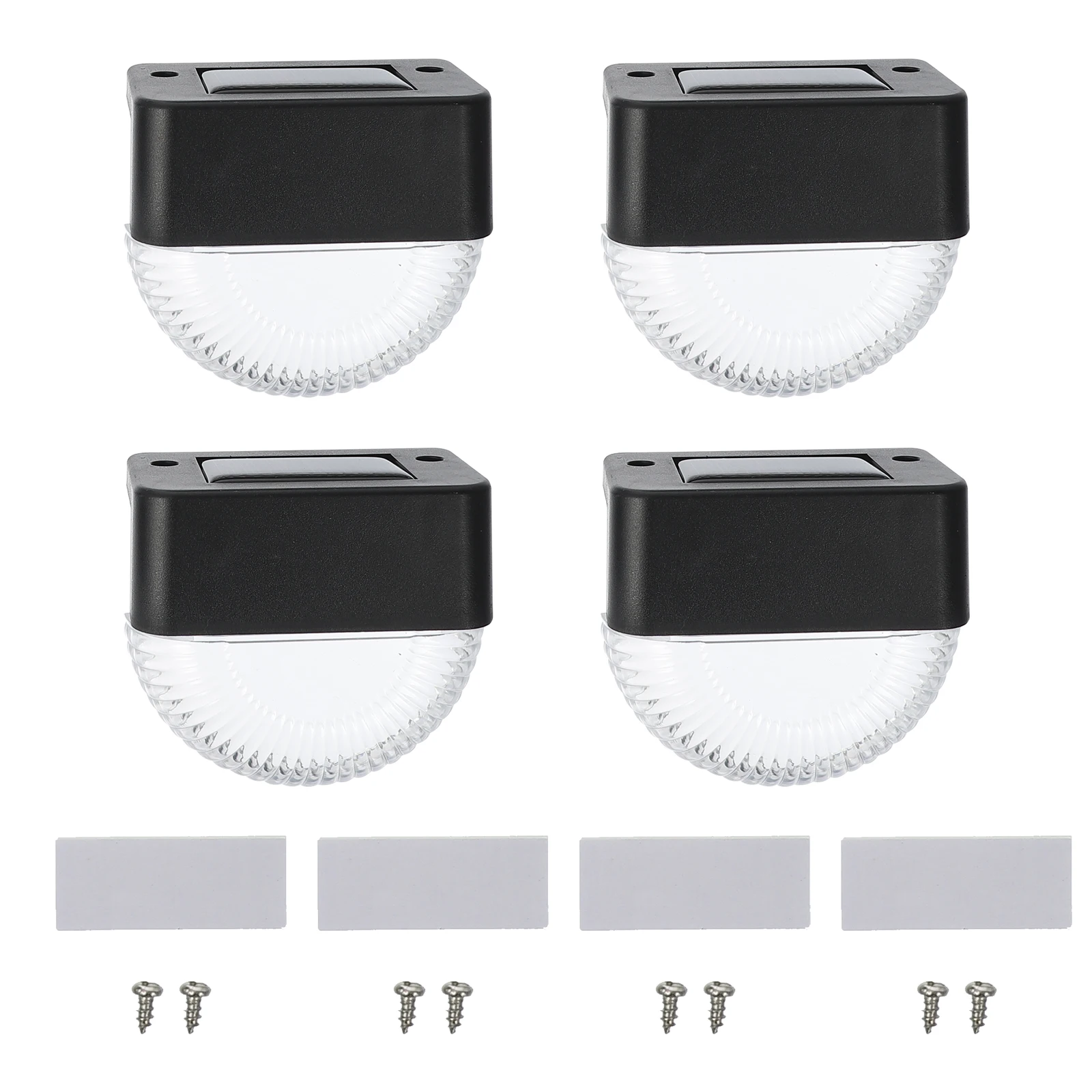 4 قطعة تعمل بالطاقة الشمسية في الهواء الطلق وحدة إضاءة LED جداريّة ضوء مقاوم للماء مصباح الحديقة لممر سطح الممر فناء مسار سياج الإضاءة ديكور #3