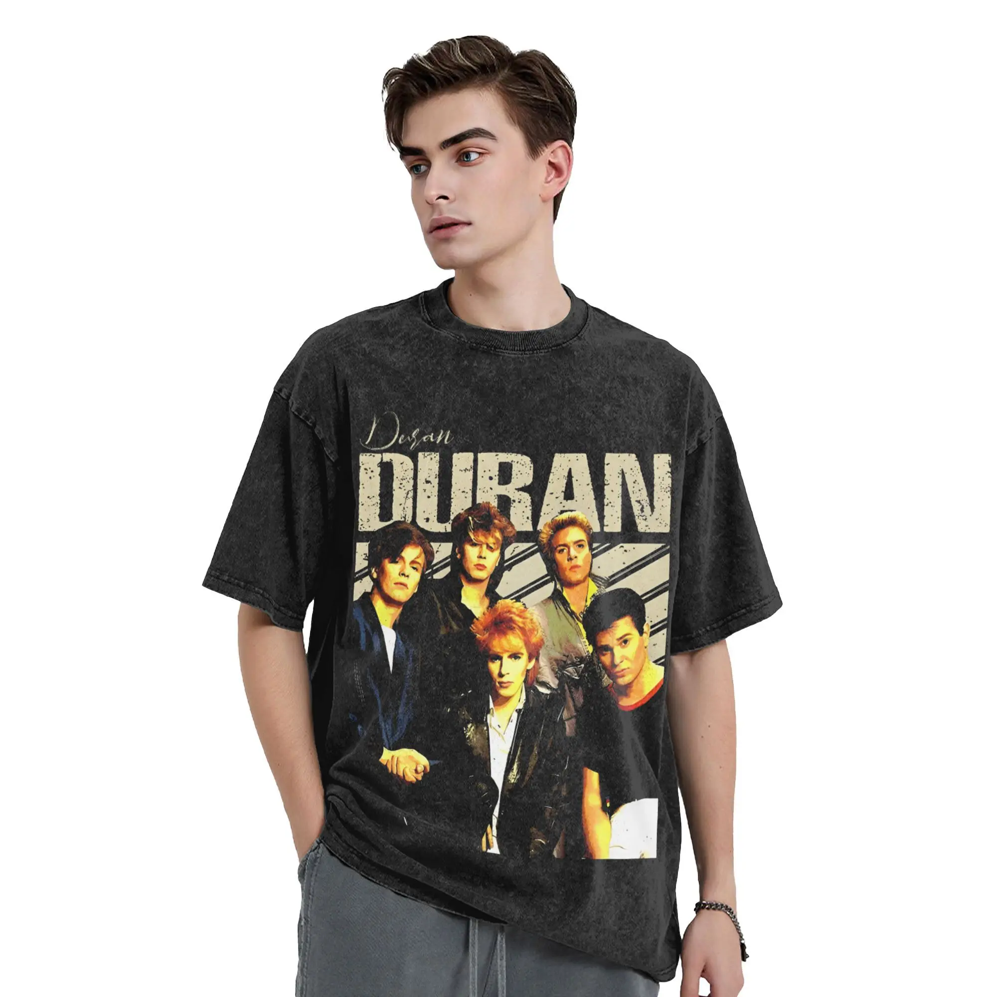 Harajuku غسلها قميص دوران دوران روك باند موسيقى ميرش الجدة تي شيرت كبير الحجم الشارع الشهير 100% القطن تي شيرت مطبوع