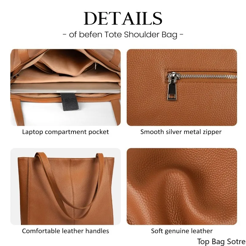 Women's Large Capacity Shoulder Tote Bag Padded Laptop Compartment Everyday Commuter Work Office Tote