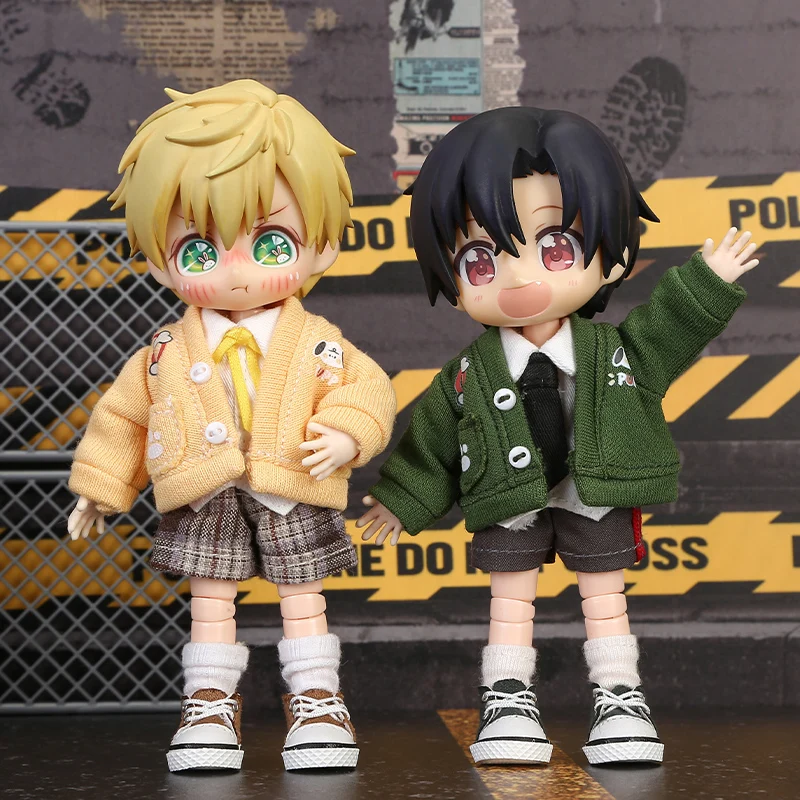 Cute Casual Cargo Shorts Ob11 Doll Loose Star Stand Collar Jacket With Zipper For Penny, Ob11, Obitsu 11, Holala, Gsc, 1/12 Bjd
