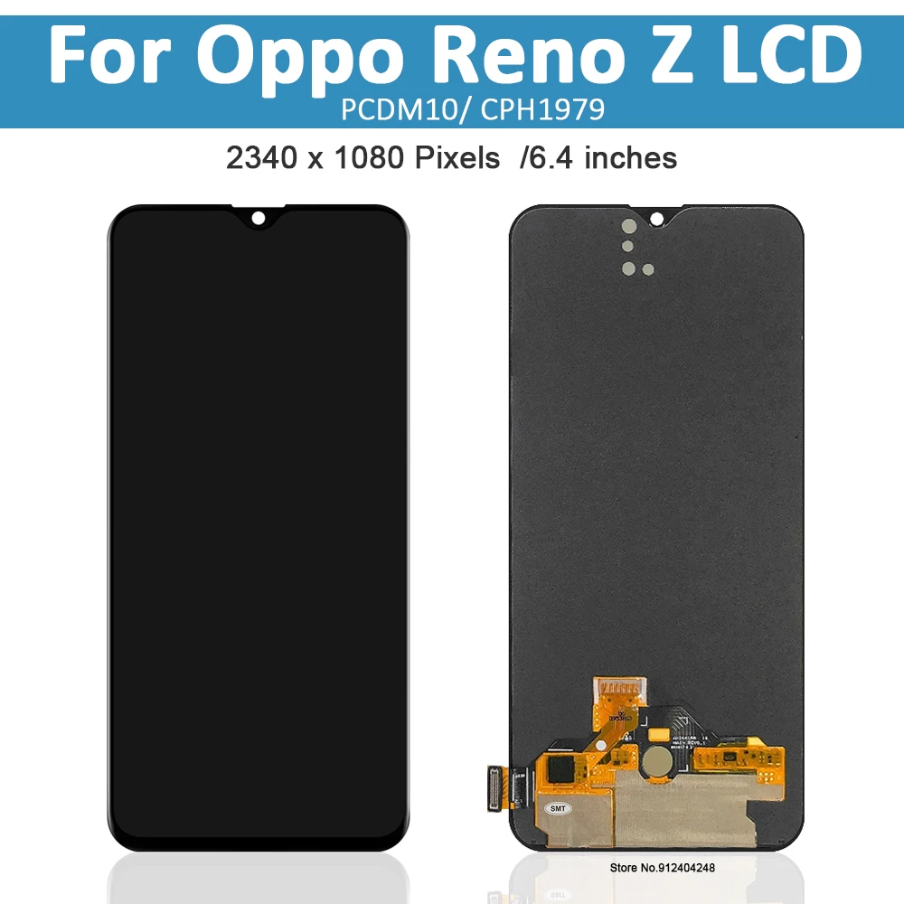 6.4'' original AMOLED For Oppo Reno Z LCD PCDM10 LCD Display Touch Screen Digitizer Assembly For Renoz K5 CPH1979 LCD Screen