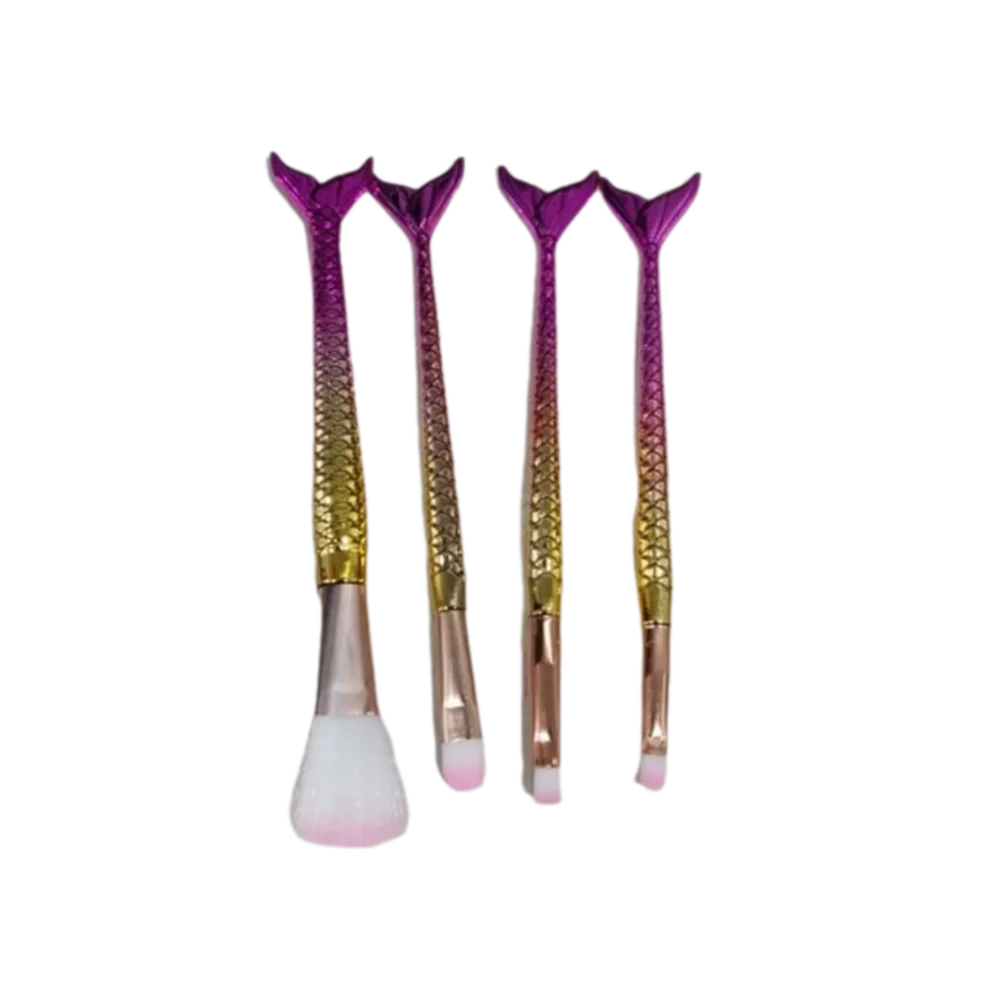 

4pcs/set Loose Powder Brush Mermaid makeup brush Soft Fiber Blush Eyebrow Eyeliner Brush Beauty Tool Facial Makeup Tool