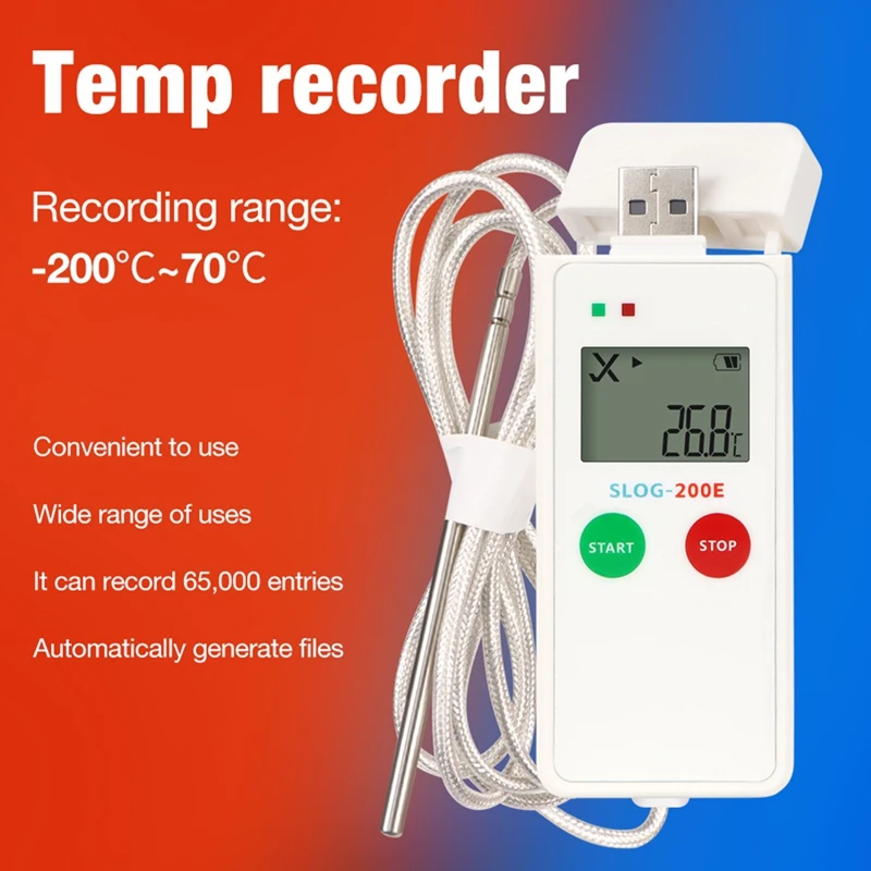 DTA6 USB Temperature Data Logger -200~70℃ Low Temperature Recorder for Cold Storage Dry Ice Warehouse