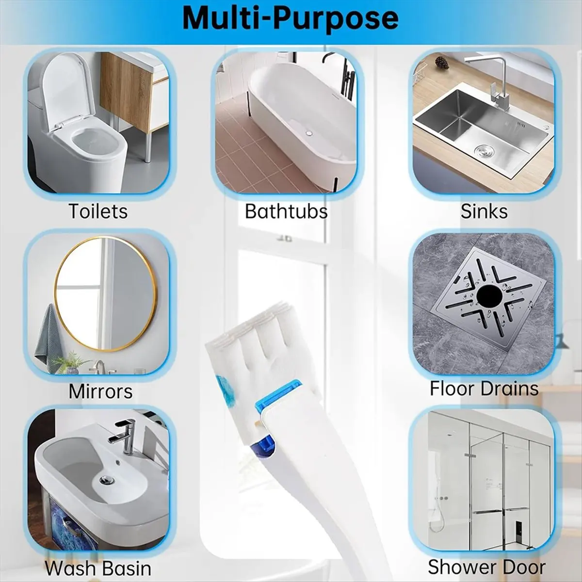A60P 24 Pack Flushable Refills for Toilet Bowl Brush, Disposable Cleaner Refills Pads