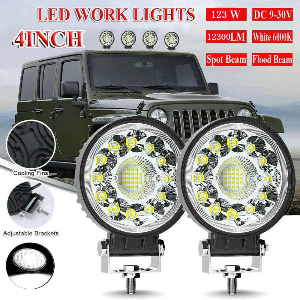 Barra LED todoterreno de 4 pulgadas y 99W, foco 4X4 para Jeep, camión, coche, Tractor, SUV, ATV, Barra, faros LED, barra de luz de trabajo de 12V y 24V, 2/4/6 Uds.