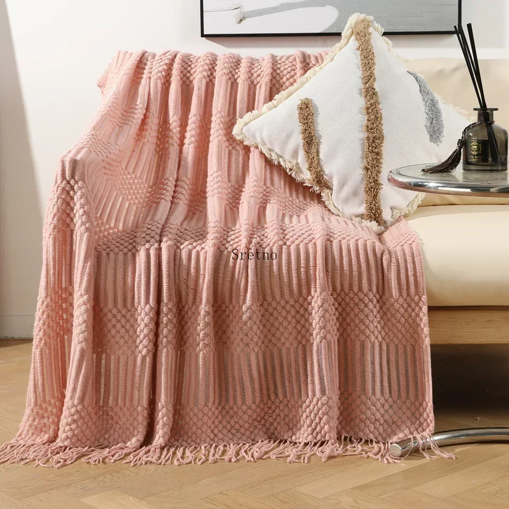 High Quality Sofa Blanket for Living Room 120x170cm Knitted Wool Solid Simple and Modern Home and The Office 365 Blanket Throw