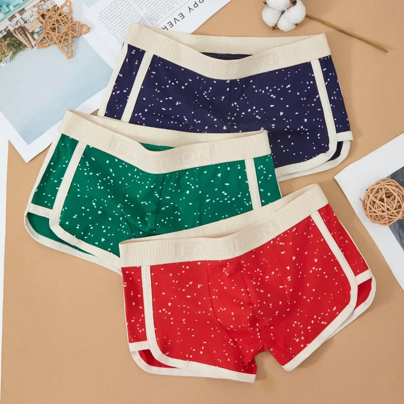 

Male Panties Cotton Men's Underwear Boxers Breathable Man Boxer Speckles Underpants Comfortable Shorts Men Underwear M-3XL