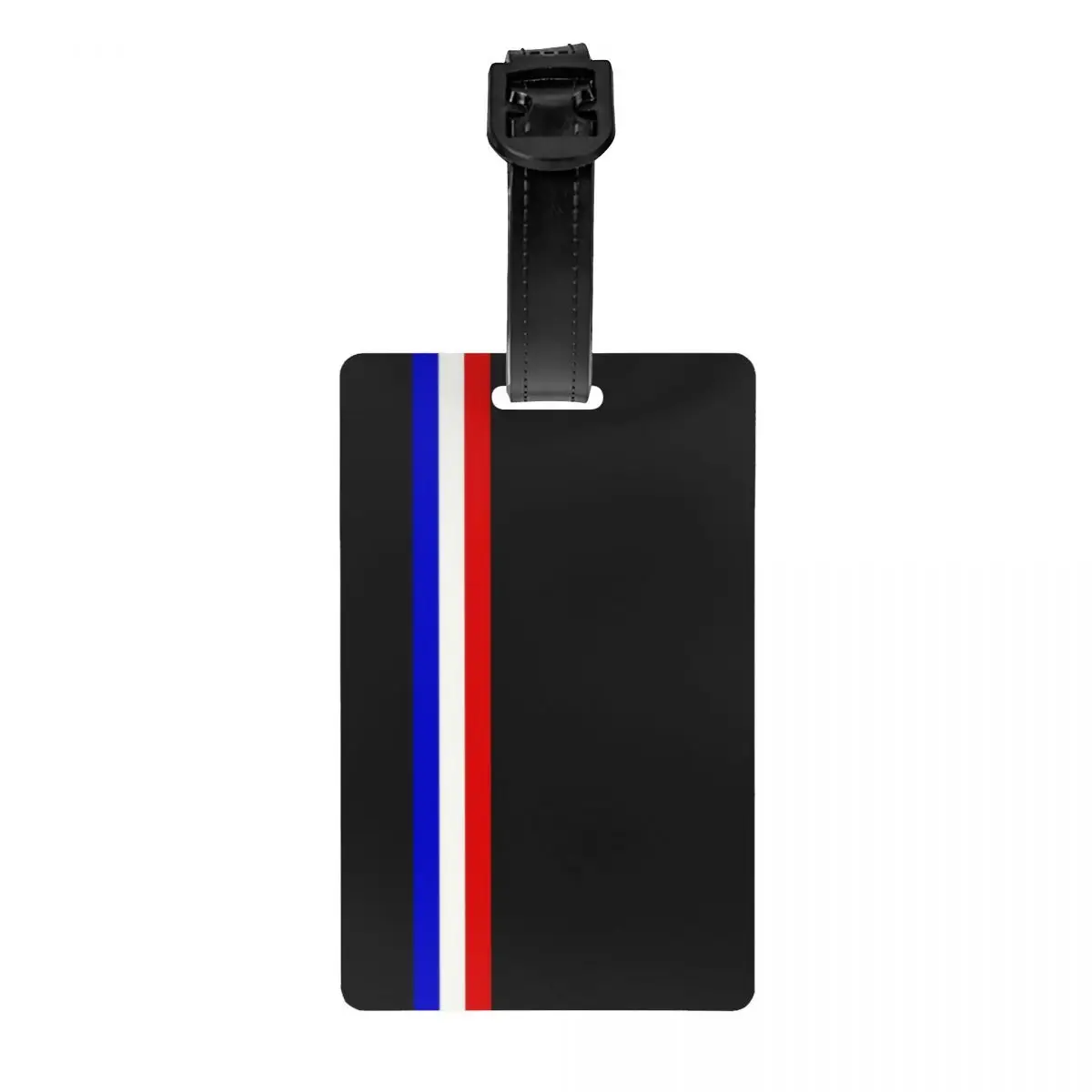 Custom French Flag Stripes Luggage Tag for Suitcases France Patriotic Privacy Cover ID Label