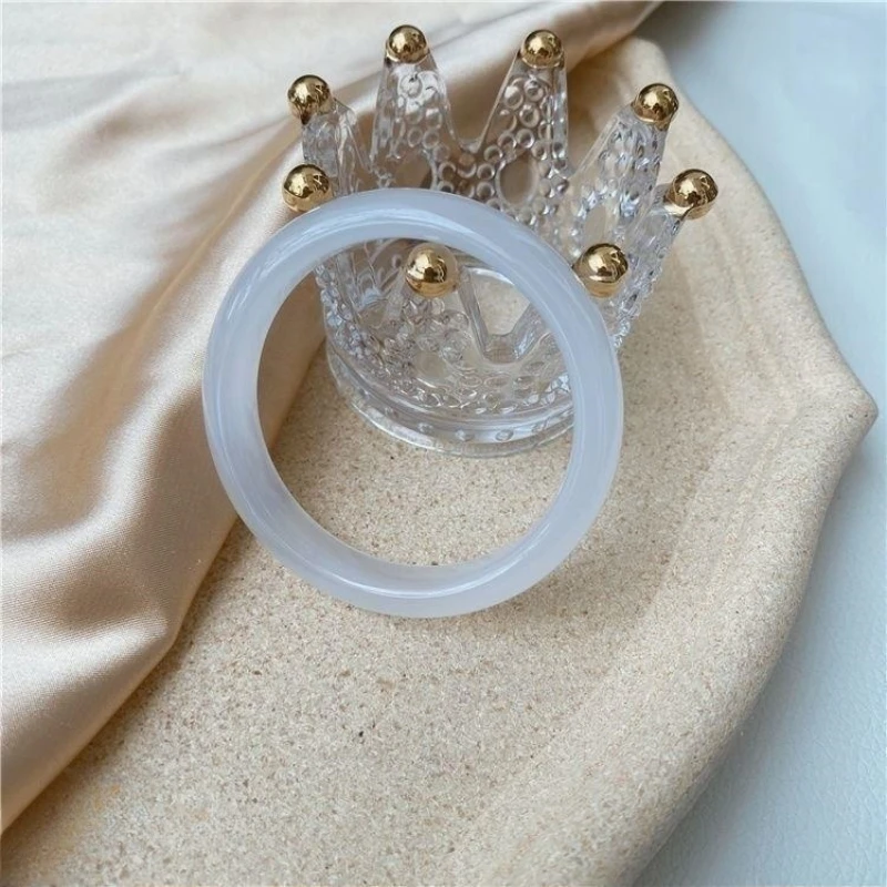 Ice-like Crystal White Bracelet Girl Lychee Jelly Bracelet Jingle Bracelet  Young Style