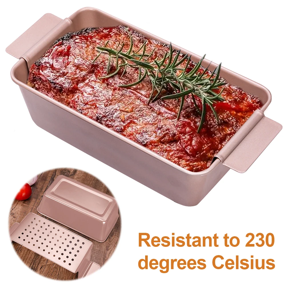 قالب الكعكة طلاء صحي صندوق نخب مستطيل مع صينية تصريف قابلة للفصل غير لاصقة قالب الكعكة مقلاة خبز أدوات الخبز