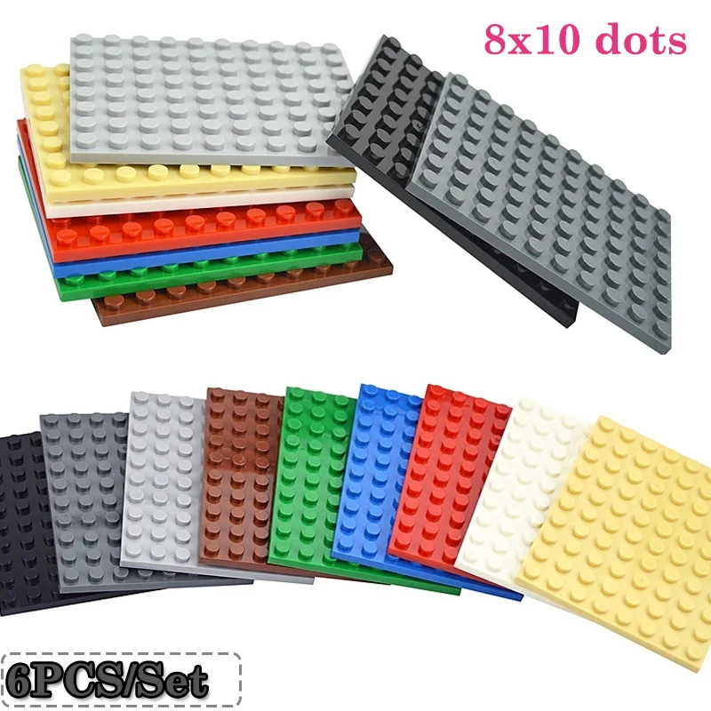 

6 шт./компл. 8X10 точек, тонкая пластина MOC, строительные блоки, детали, обучающая собранная модель, нижняя часть, маленькие кирпичи, игрушки «сделай сам», подарки