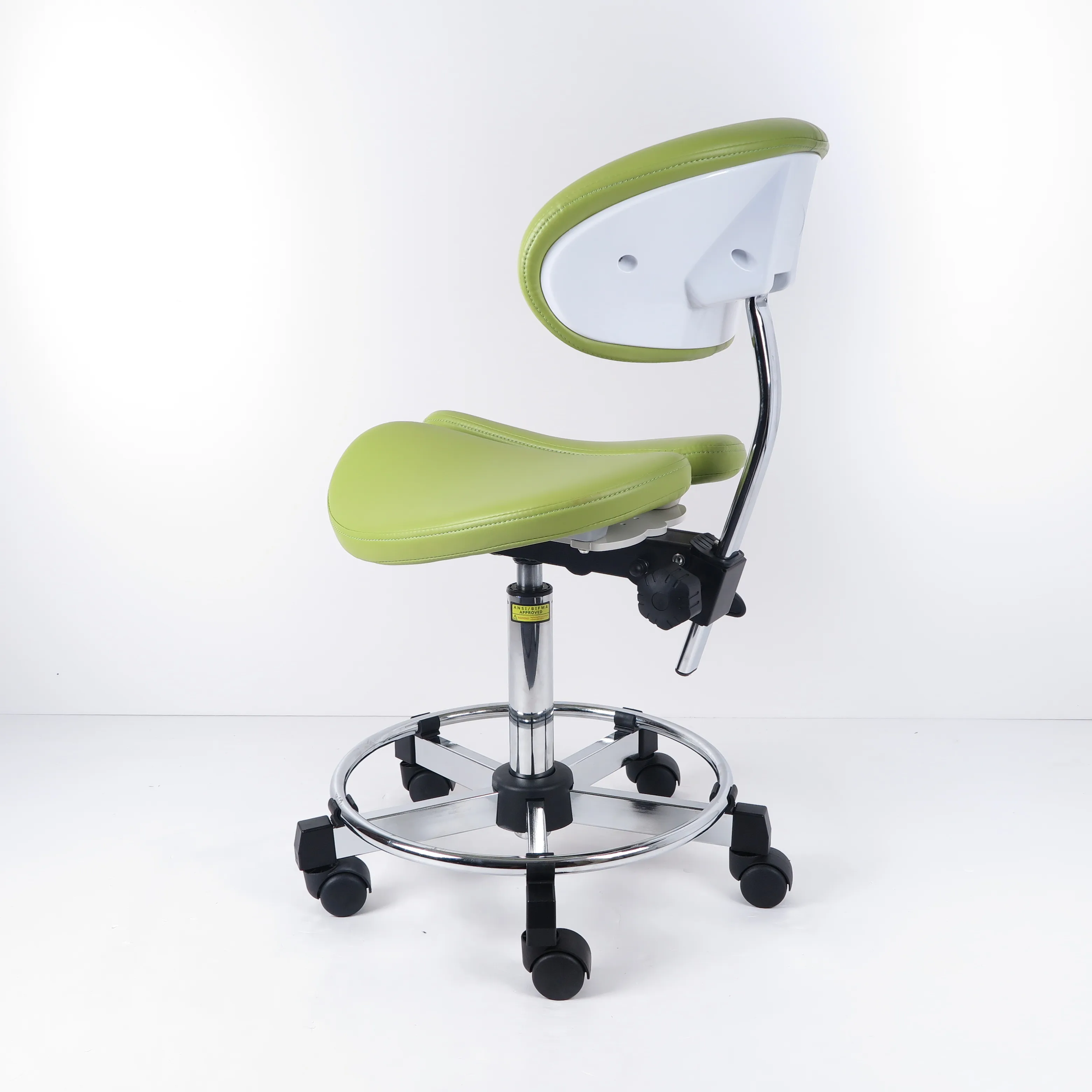 Ergonomic Saddle Stool, Medical PU Leather 430-570mm, Dental Office Chair, Swivel Lift, Laboratory Chair, for Hospital