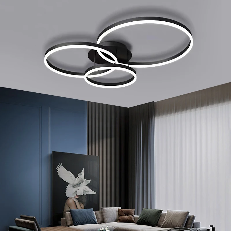 2026 Nordic LED Ring Ceiling Chandelier For Living Room Dining Room Bedroom Kitchen Hanging Chandelier Lustre Home Appliances
