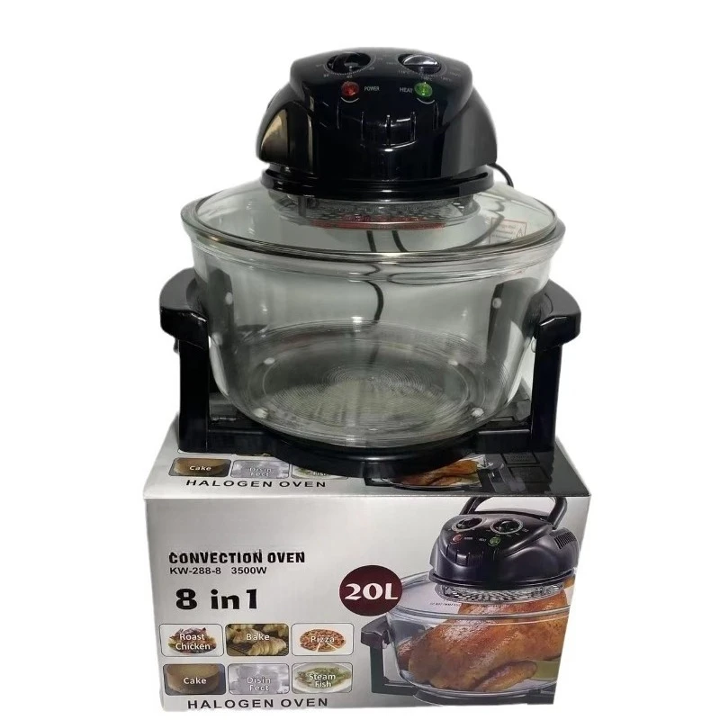 12L Large Capacity Light Wave Furnace Air Fryer Cross-Border Visual Glass Electric Roasting Pan for Household 1 Year