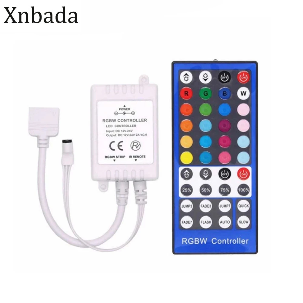 

RGBW/RGBWW Led Remote Controller with 40Keys 2A*4CH for 2835 5050 SMD Flexible Led Ribbon Strip Light DC12-24V