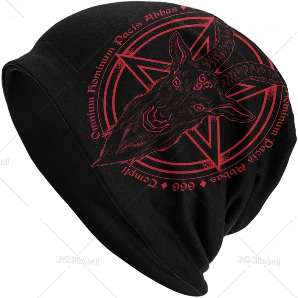 Baphomet Pagan Demon Goat Satanic Symbol Star Casual Scarf Bandana Loose Hat Stretch Headwear Beanie Hat for Men Women