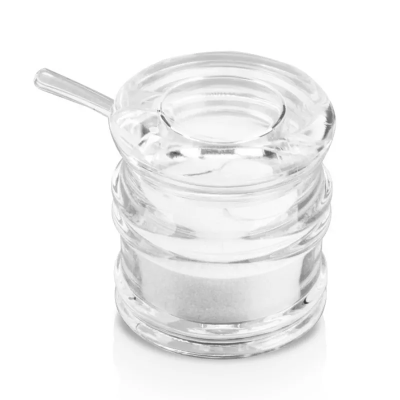 Kitchen Sugar Pots Transparent Acrylic Spice Salt Pepper Shakers Seasoning Jar Can Barbecue Condiment Bottles With Spoon