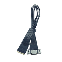 For M.2 to Oculink 4i Extension Cable for PC Desktop for M2 Mkey NVME to SFF8611 Adapter Cord PCIe 4.0 X4 Gen4 Silver Plated