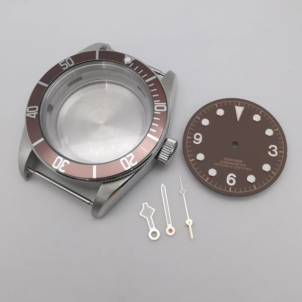 41mm sapphire glass steel watch case sterile dial hands fit NH35 ETA2824 miyota8215 GD3804/2813 movement