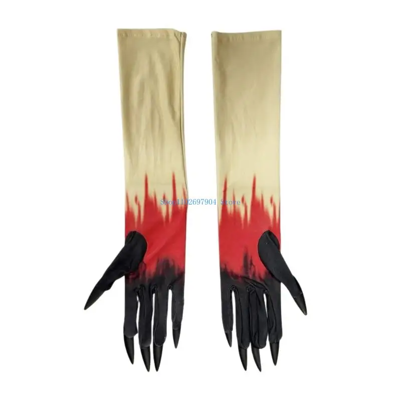 N7YF Practical Halloween Nails Gloves For Adults Practical Scary Claws Reusable Role Play Accessories Perfect For Haunted houses