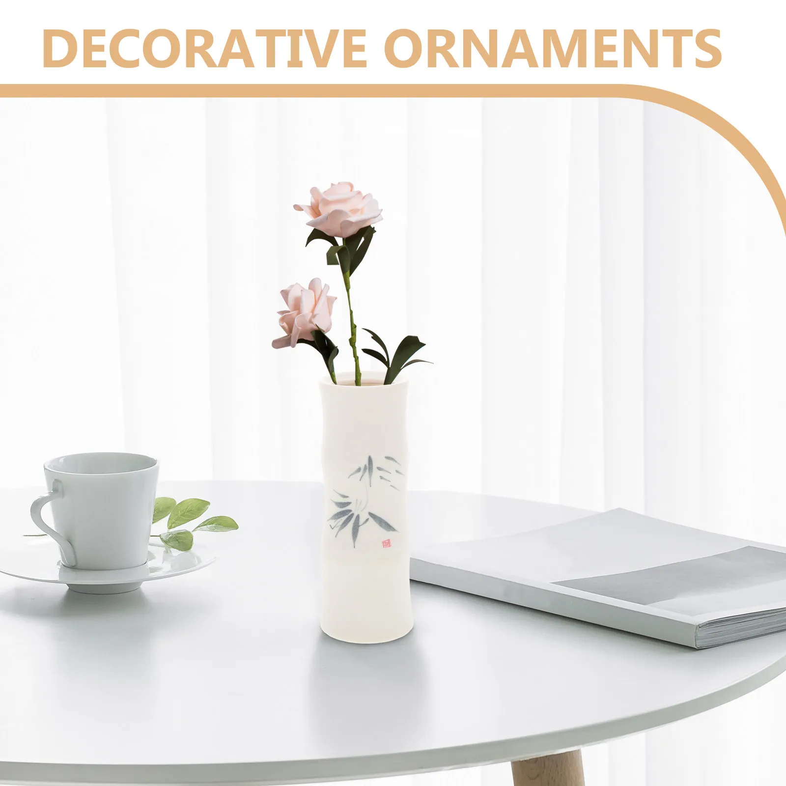 Hand-Painted Matte Ceramic Vase Small Size for Flower Arrangement Dried Flower Storage Desktop Decor Table Centerpiece Home