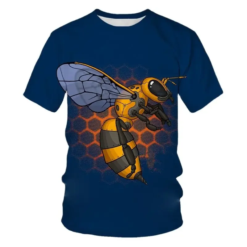 Summer Fashion Casual Honeybee graphic t shirts Men 3D Trend Printing Personality harajuku Round Neck Short Sleeve Tees Tops