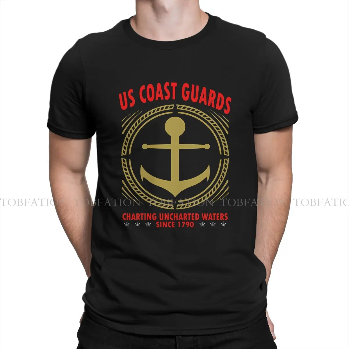 US Coast Guards Charting Waters Since 1790 Fashion TShirts Uncharted Men Harajuku Fabric Tops T Shirt