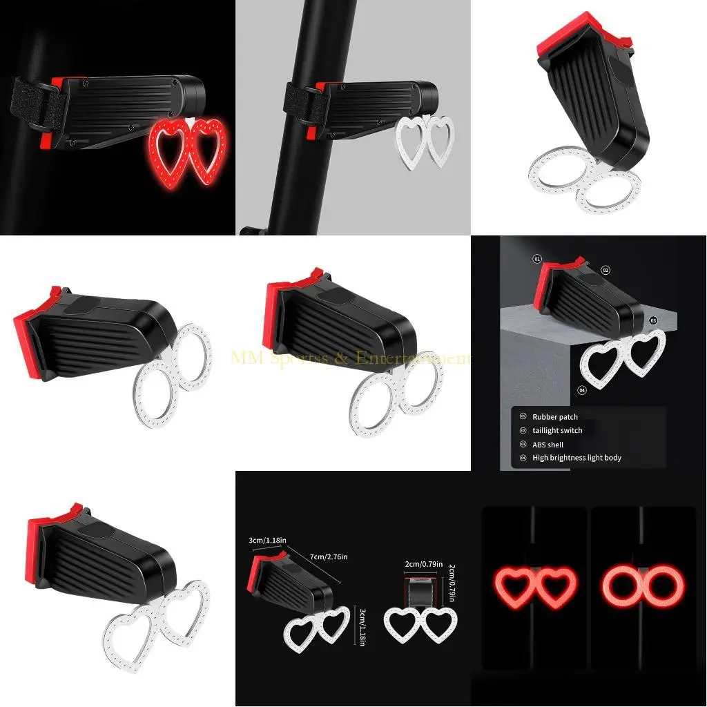 

31BE Waterproofs Bicycles Taillight Heart/Round Bike Cycling Safety Warning Lamp