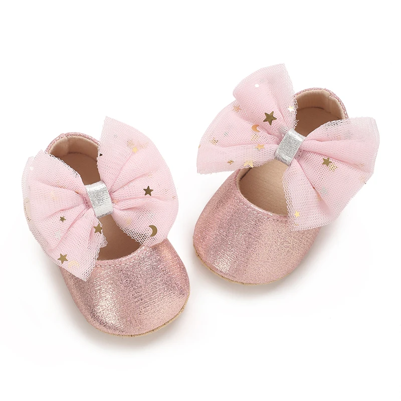 New Baby Girls Bow Knot Shoes Summer Soft Sole Flat Princess Dress Shoes Infant Non-Slip First Walkers Footwear 0-18M