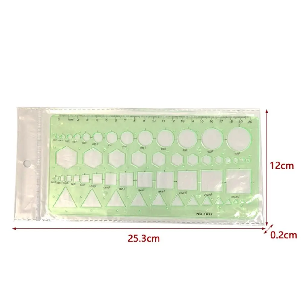 Geometric Template Ruler Plastic Technical Drawing Oval Ruler Stationery Maths Circle Stencil Office School Supply