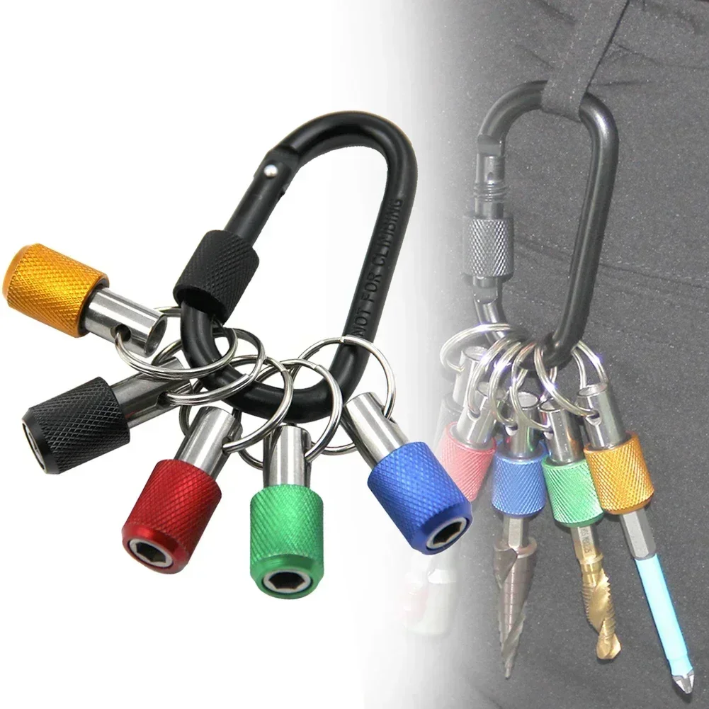 5Pcs/Set Hex Shank Screwdriver Drill Bits Holder Extension Bar Quick Release Screw Adapter Keychain Mini Hand Tools Accessories