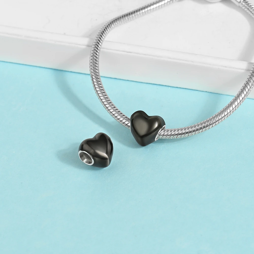 Charms 925 Sterling Silver Simple Multi-Colored Heart Pendant Beads Fit Original Bracelet Necklace DIY Women‘s Fine Jewelry Gift