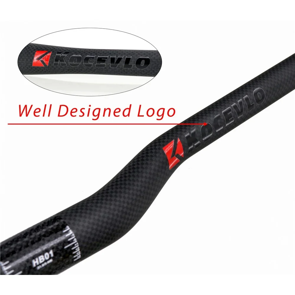 KOCEVLO Super Light  Mountain bike 3k full carbon handlebar matte carbon bicycle handlebar 31.8mm