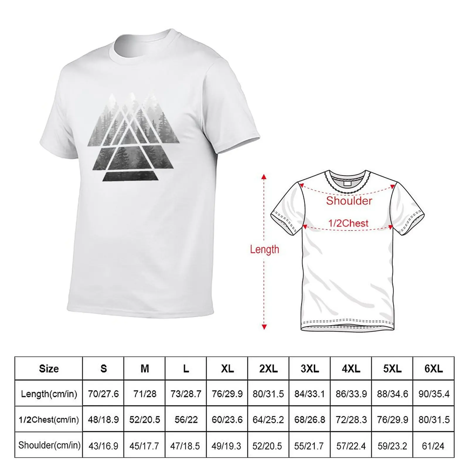 Sacred Geometry Triangles - Misty Forest T-Shirt Sun Block Outdoor T-Shirt