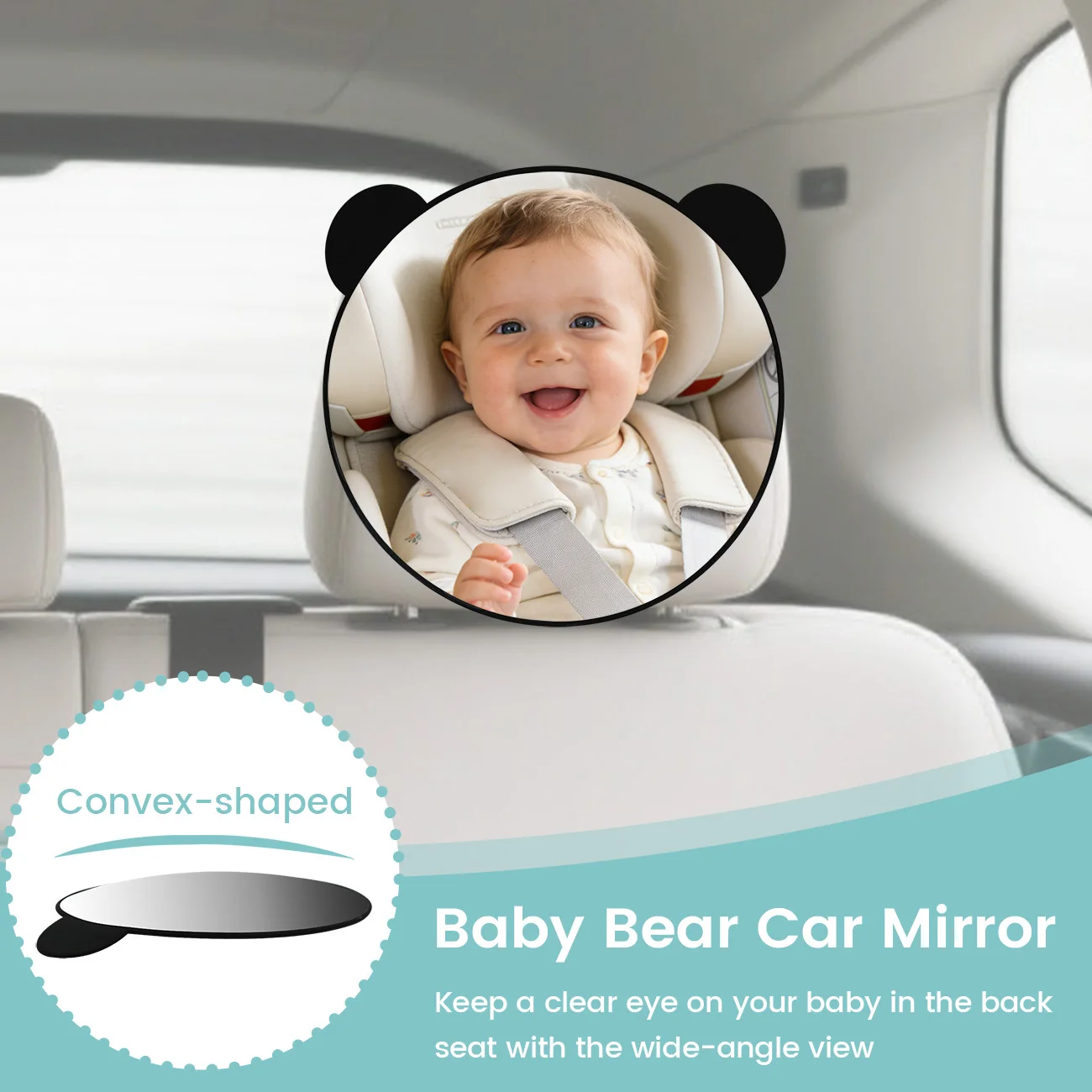 1pc Shatterproof Baby Car Mirror Car Safety Seat Rearview Mirror, Easy Install, Universal Fit