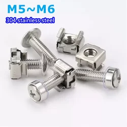 Cage Nuts Bolts Washers Metric Square Hole Hardware Server Rack Screw Mount Clip Nuts Assortment Kit Set M5 M6