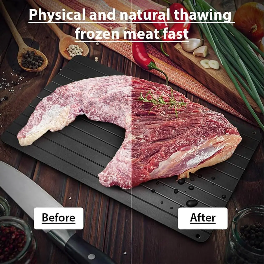 Defrosting Tray for Frozen Meat Defroster Plate for Fast Thaw Frozen Food Meat Fruit Kitchen Gadgets for Restaurants Household