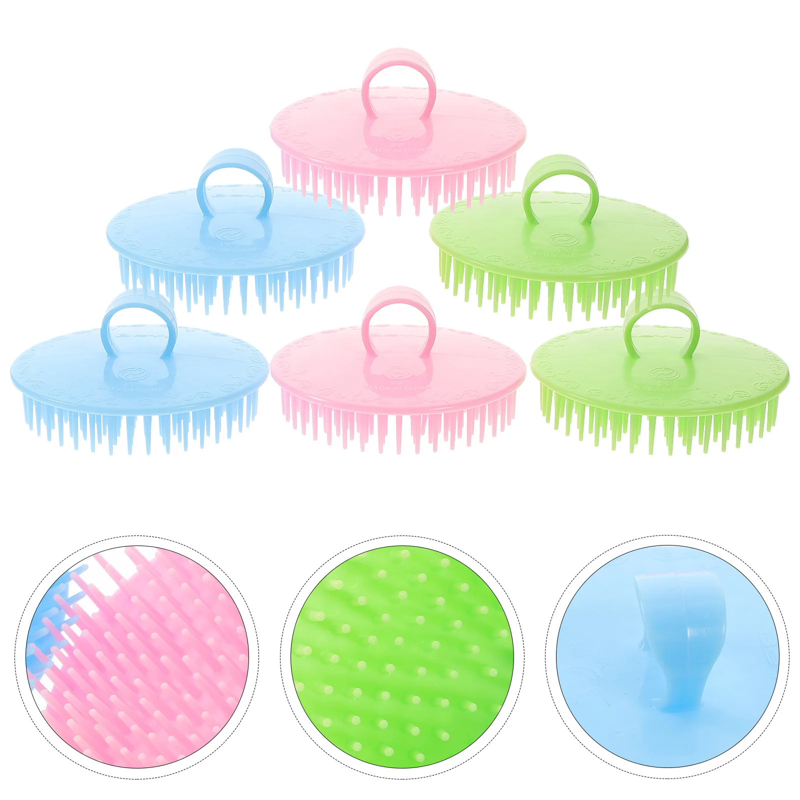 

6Pcs Small Shampoo Brush Scalp Massager Hair Scrubber for Shower Head Massage Deep Clean Scalp Exfoliator Small Shampoo Brush