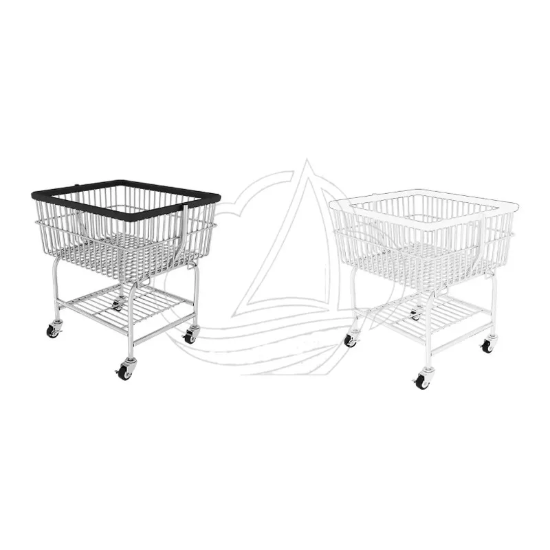 Rolling Laundry Cart Convenient Mobility Multipurpose Clothes Hanger Trolley Storage Shelf Clothes Hanger Trolley With Wheels
