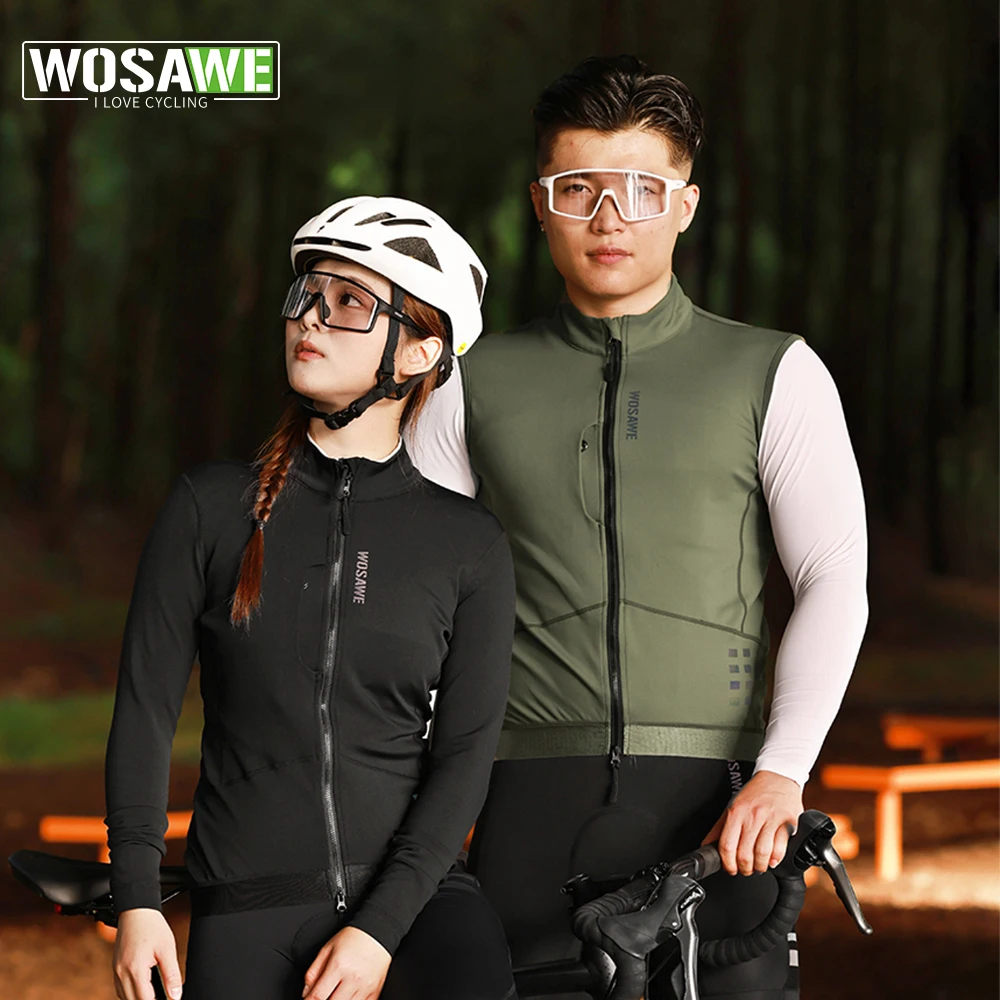 

WOSAWE Winter Jacket Thermal Fleece Men Women Cycling Jacket Long Sleeve Road Bike Clothing Warm Windproof MTB Coat YKK Zipper