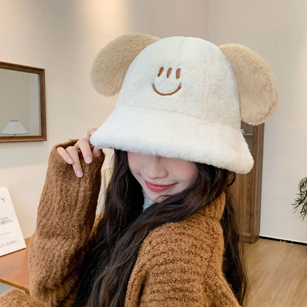 قبعة صياد قطيفة كاجوال ، قبعة حوض سميكة ، قبعة جرو ، الخريف والشتاء