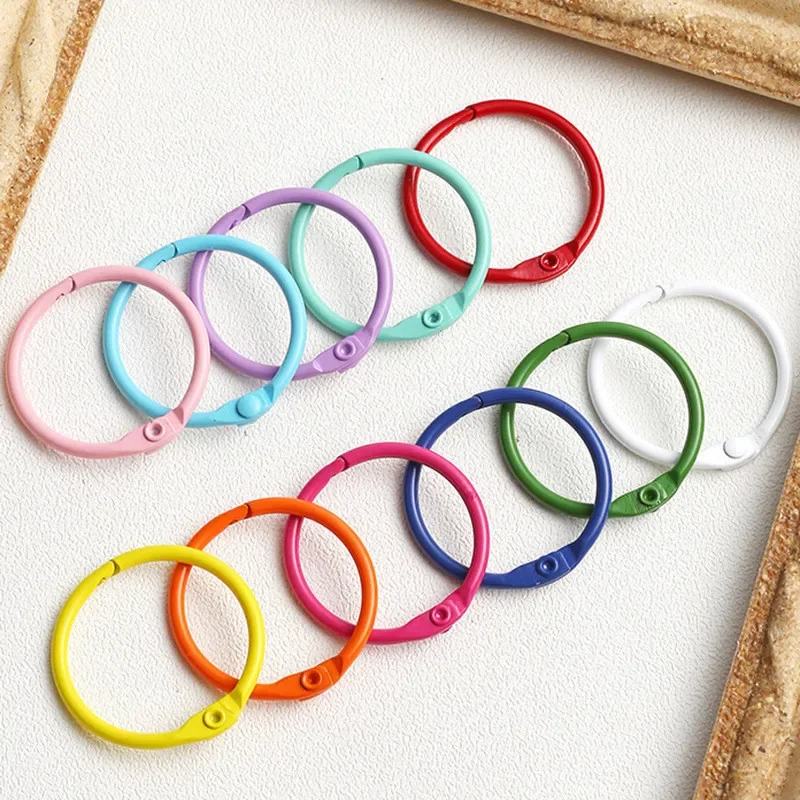 Colored iron clasp accessories, 30MM loose leaf book binding ring, keychain, card binding ring