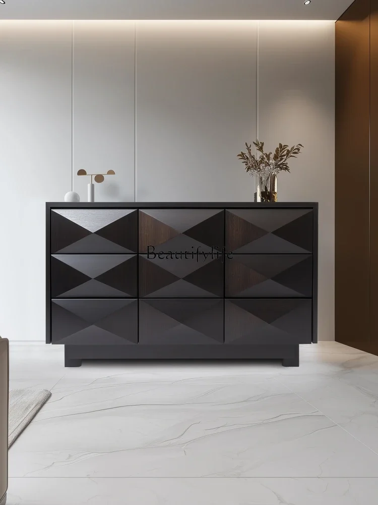 

ld30Solid wood geometric surface three-dimensional entrance entrance locker bedroom bedside storage cabinet