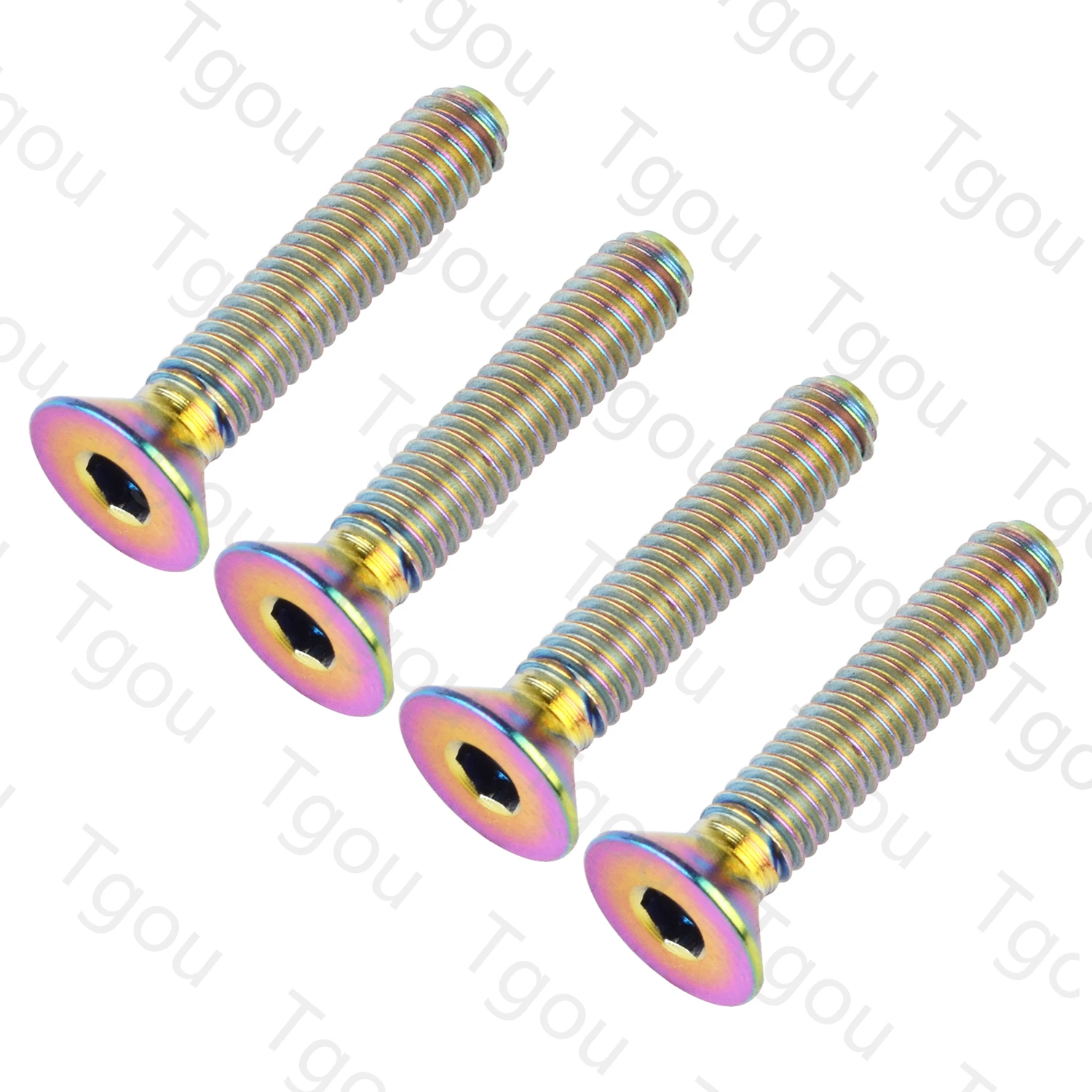 Tgou-titânio parafuso m3x6/8/10/12/15/18/20mm, para o reparo da bicicleta, cabeça chata, 4pcs