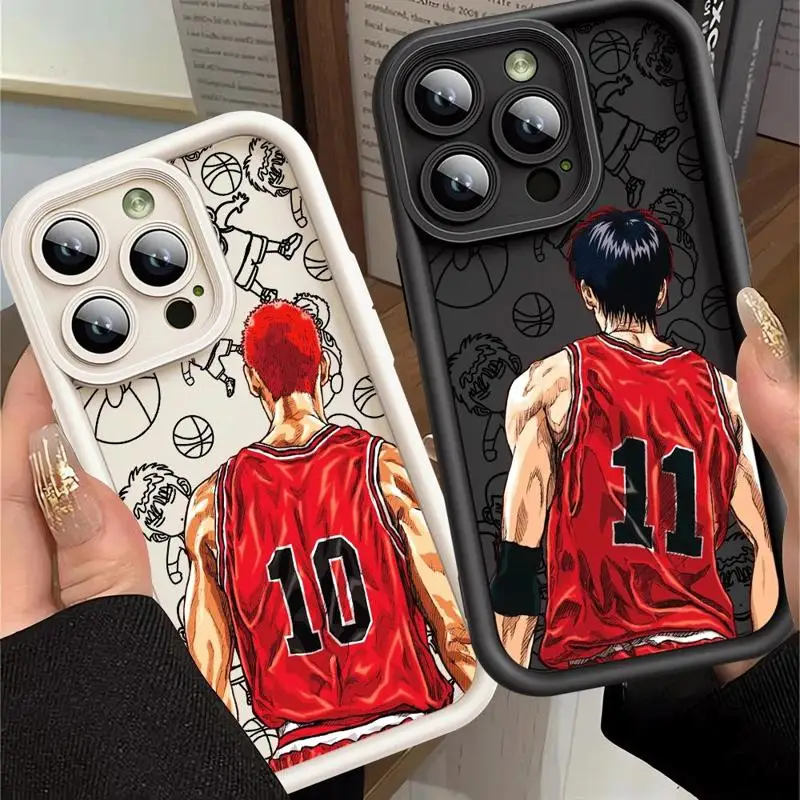 Cartoon Slam Dunk Phone Case for Apple iPhone 12 Pro 11 Pro 8 7 XS Max 13 Mini XR 14 Plus 15ProMax SE Soft Cover Silicone Cover