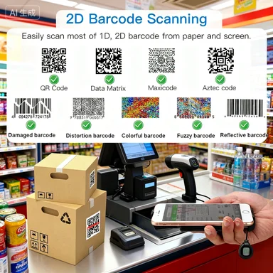

Eyoyo 017P Professional 2D Barcode Scanner High Speed QR Code Reader PDF417 Data Matrix Aztec Wireless for Retail Warehouse