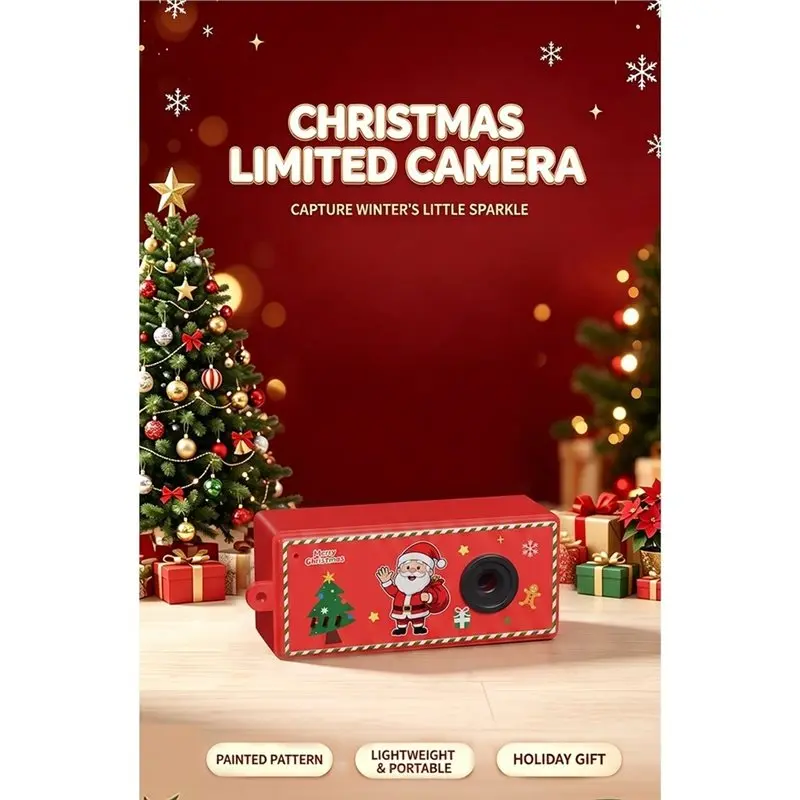 HOT!A72T Small Dual Lens 2.8In Ips Screen Digital Camera, Christmas Camera, Instant Print, Portable Photo Printer, Christmas Gif