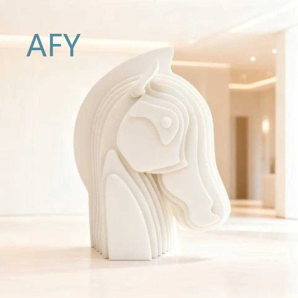 Luxury Creative 3D Horse Head Decorative Figurine for Living Room TV Stand Sofa Photography Hotel Sales Office Reception